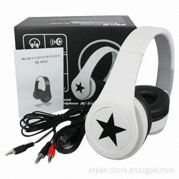 High bass stereo headphone with USB charging cable